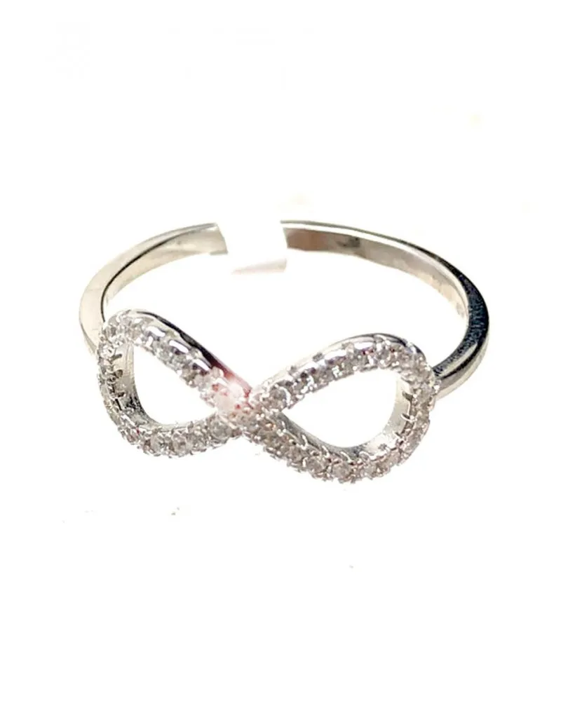 ANILLOS PLATA MUJER CON INFINITO Y CIRCONITAS JOYAS MODA ONLINE