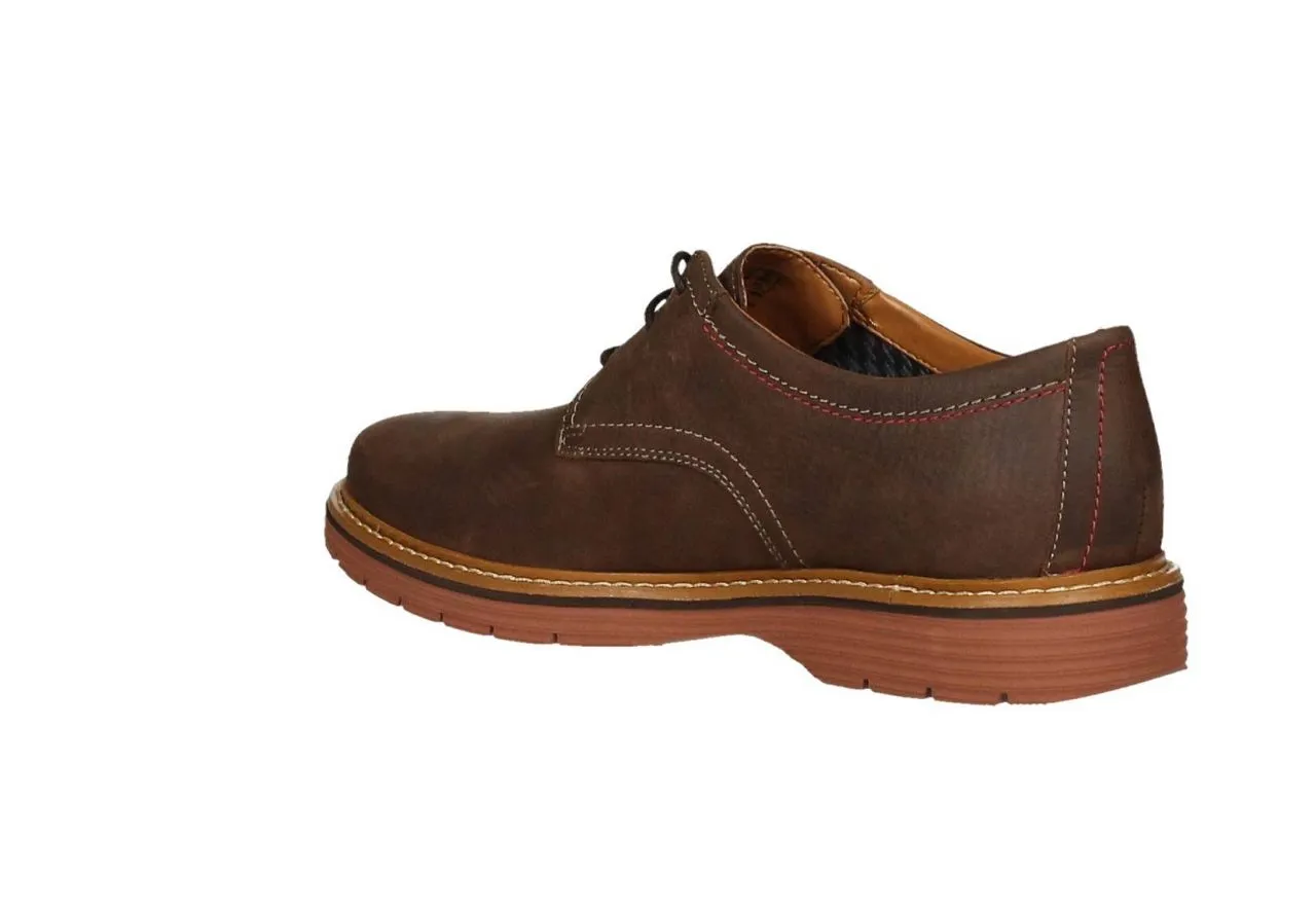 Blucher Nobuck Marron Cuello Pespuntes Colores Piso Burdeos