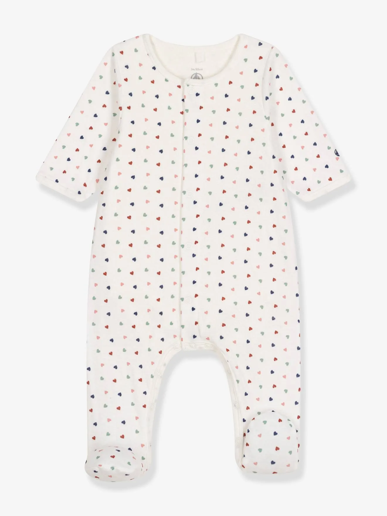 BODYPIJAMA CON CORAZONES PARA BEBé PETIT BATEAU
