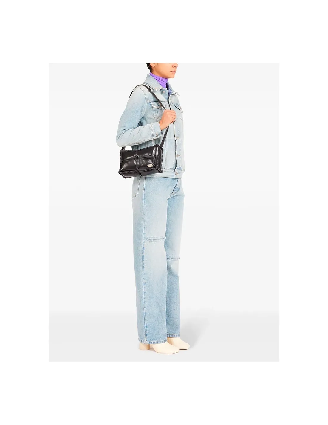 Bolso mini negro de mano numérico