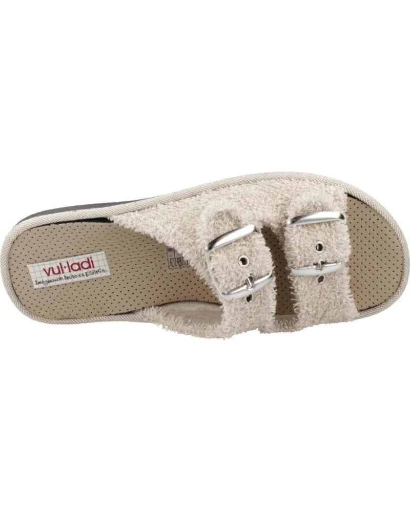 CALZADO DE CASA VULLADI  DE MUJER ZAPATILLAS HOGAR MUJER VULLADI MODELO 9894 667 COLOR BEIS CR  CRUDO