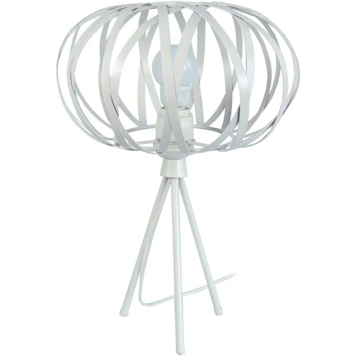 Lámpara de Mesa redondo metal blanco marfil