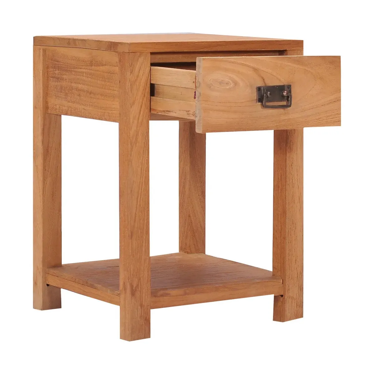 Mesita de noche de madera maciza de teca 35x35x50 cm