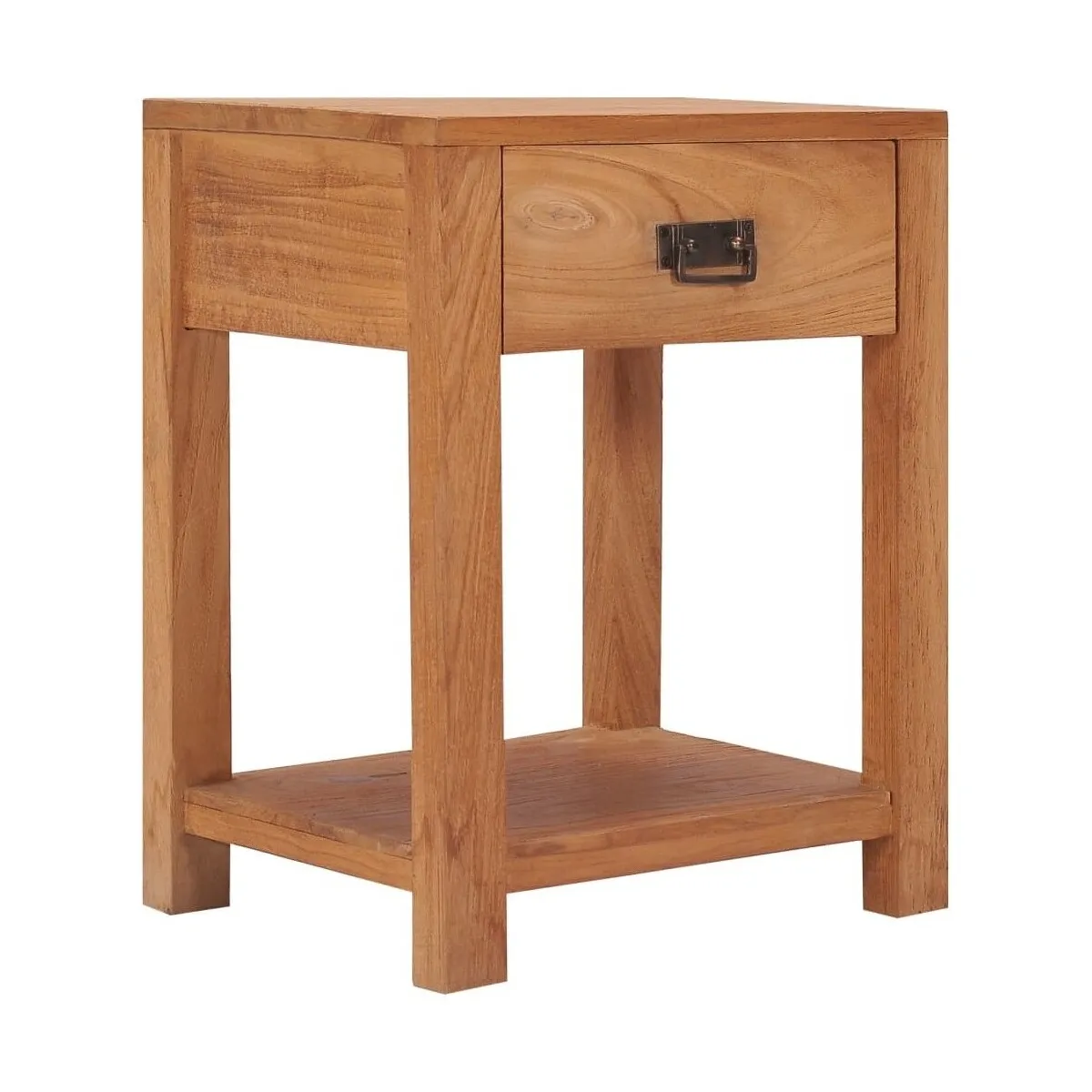Mesita de noche de madera maciza de teca 35x35x50 cm