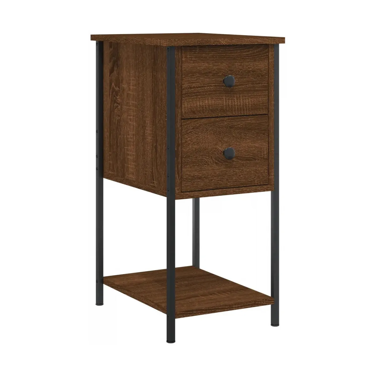 Mesita de noche madera de ingeniería marrón roble 32x42x70 cm