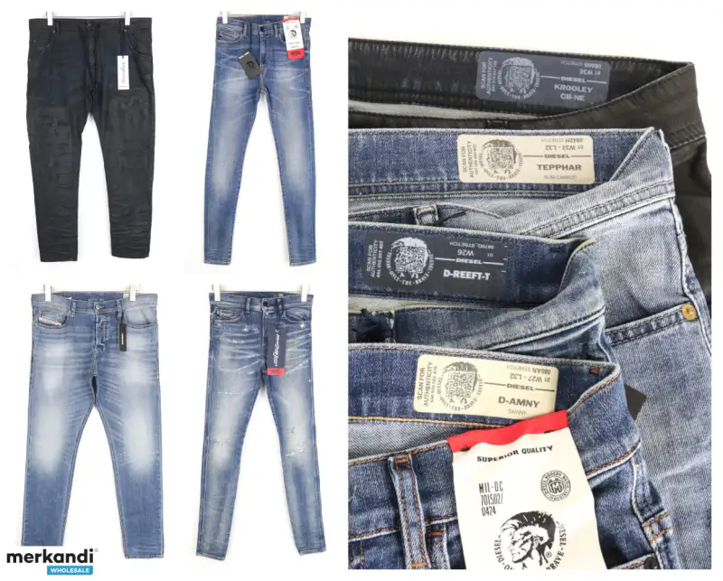 Mezcla de jeans DIESEL. Variedad de modelos (Jogg inside), colores y tallas | MOQ 27 piezas