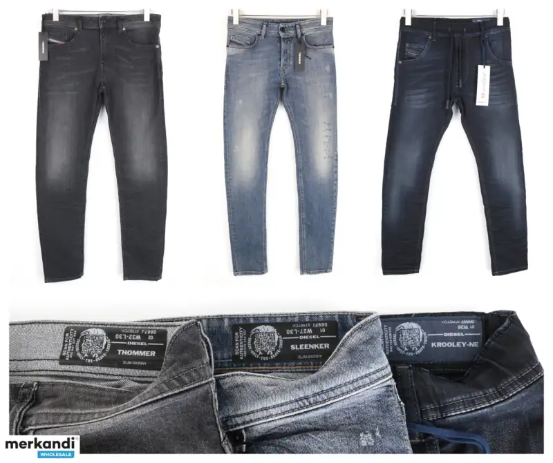 Mezcla de jeans DIESEL. Variedad de modelos (Jogg inside), colores y tallas | MOQ 27 piezas
