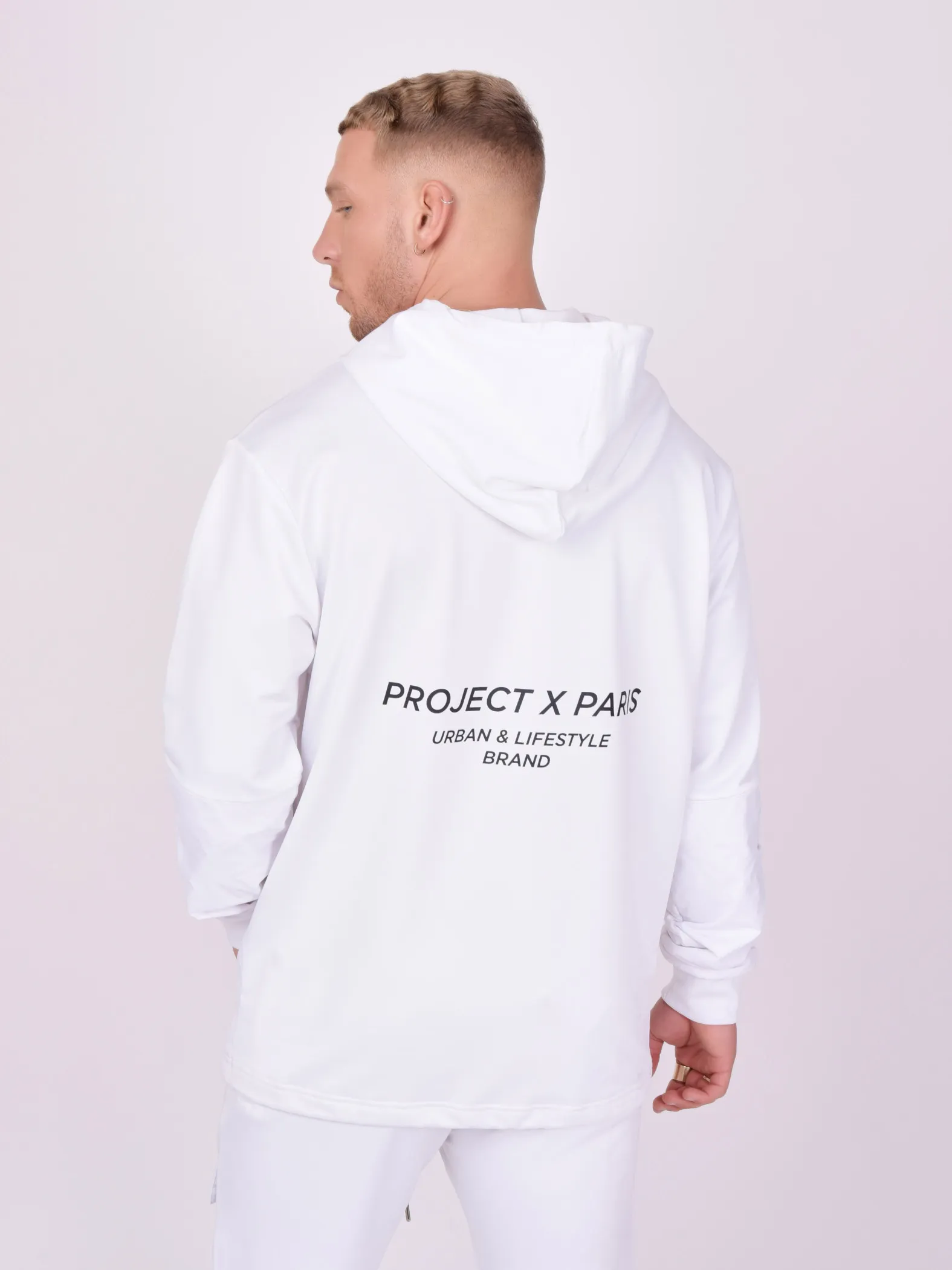 Sudadera bimaterial con capucha