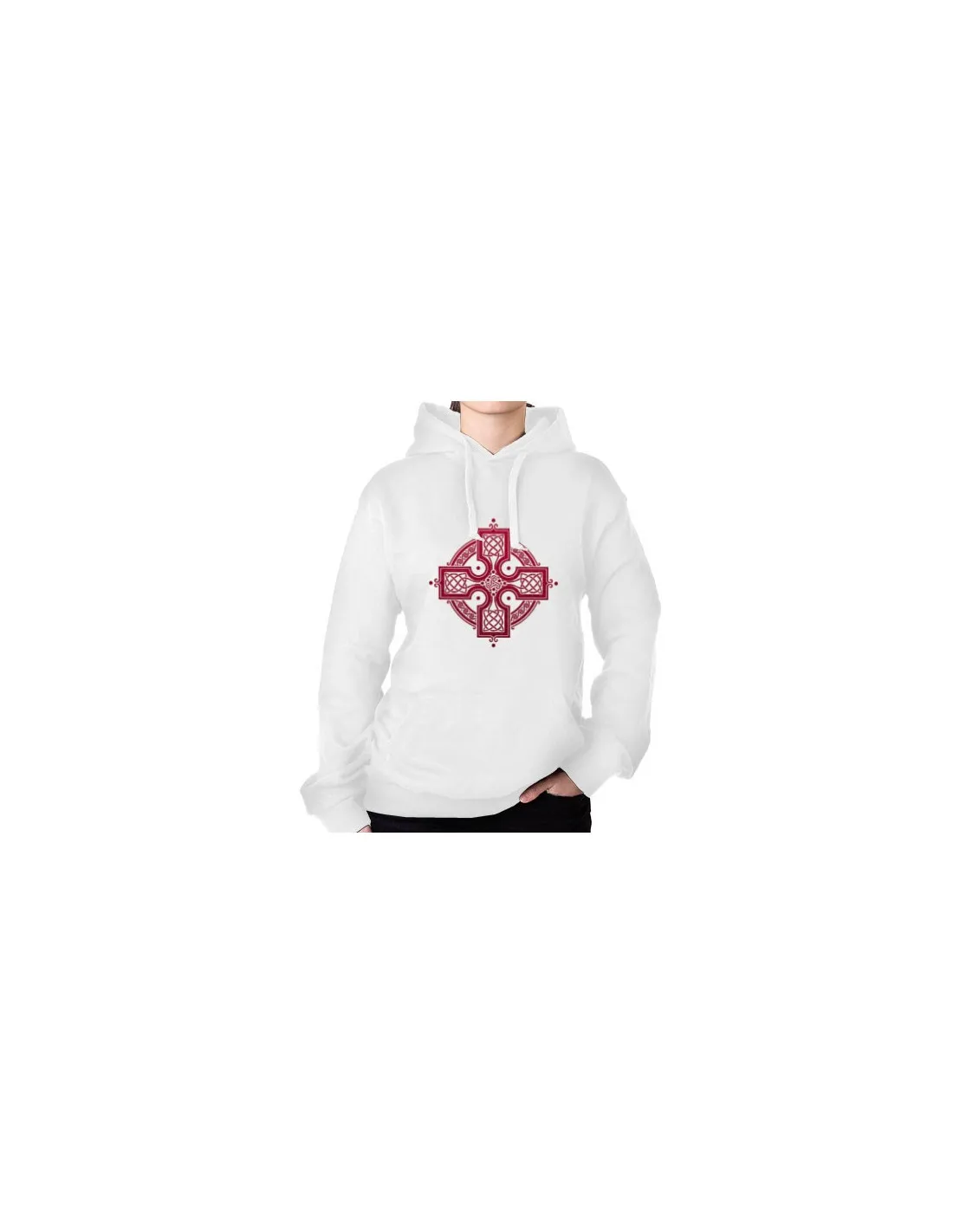 Sudadera Blanca Trisqueta Celta con Capucha