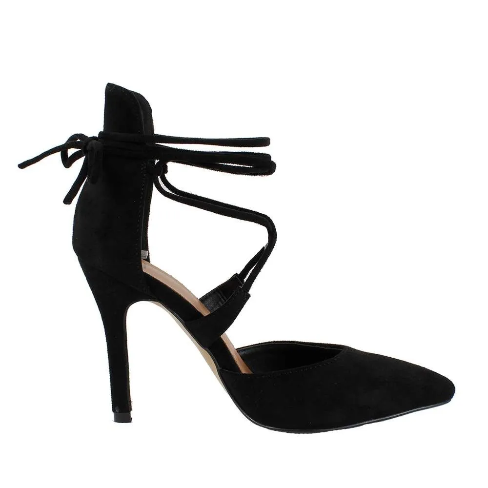 Zapatos De Fiesta De Textil For Time Teba Tacón 7 Cm, Negro Talla 40